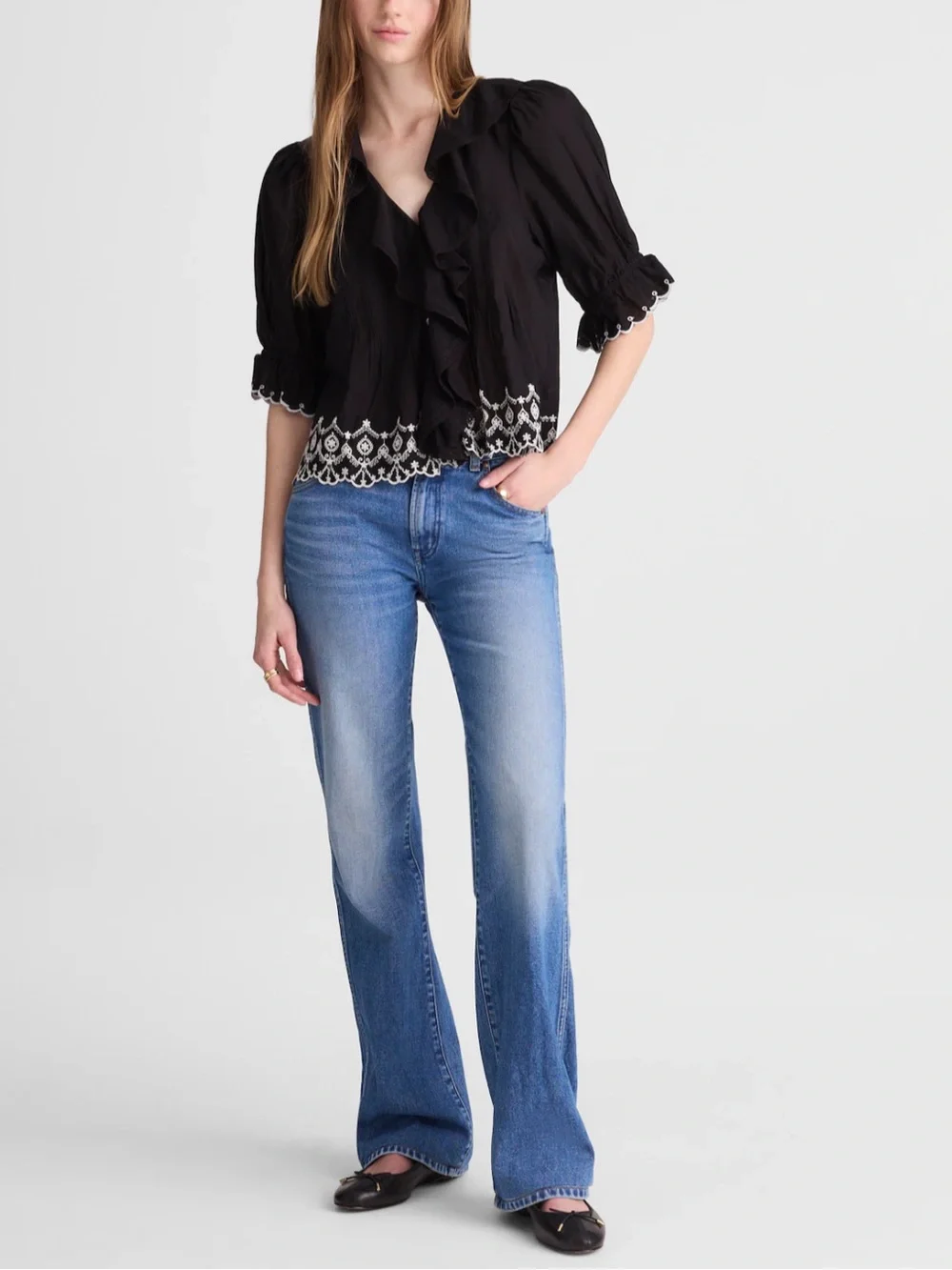 NWOT Madewell The Blaire Top, size XS Jet Black